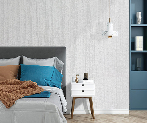 ผ้าใบ เนื้อผง 3D วอลเปเปอร์กันไฟ Wall Covering Roll สําหรับอพาร์ทเมนต์
